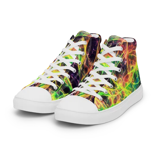 Inferno Veins on a Women's High Top Canvas Shoes
