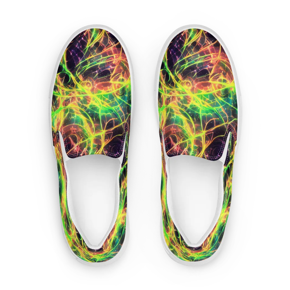 Inferno Veins on Men's Slip-On Canvas Shoes — Front