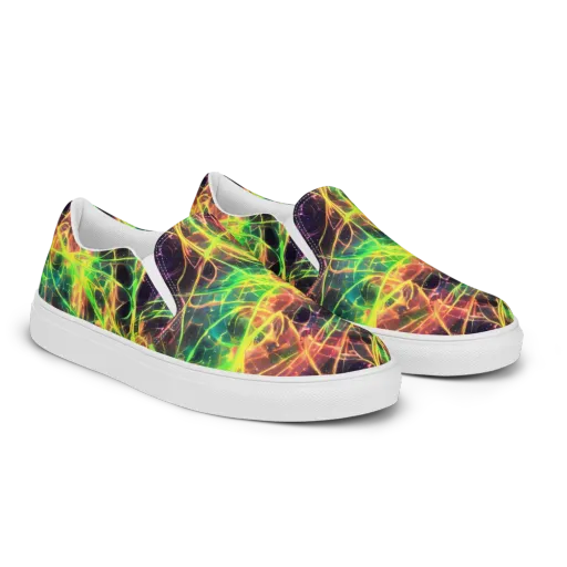 Inferno Veins on a Men's Slip-On Canvas Shoes