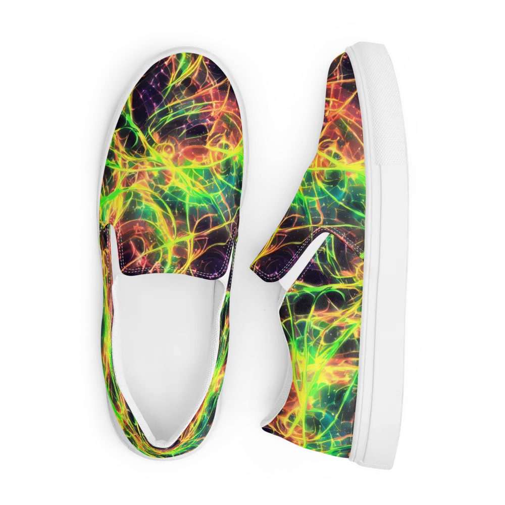 Inferno Veins on Men's Slip-On Canvas Shoes — Front