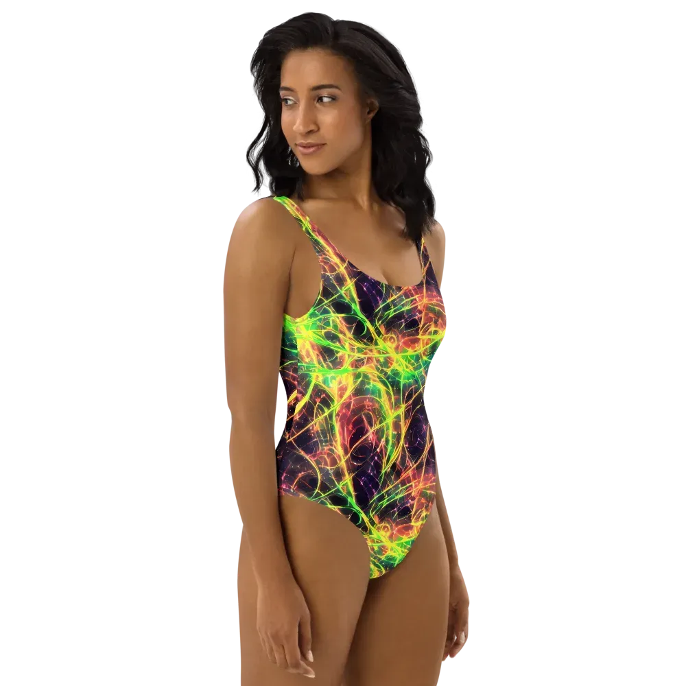 Inferno Veins on One-Piece Swimsuit — Right