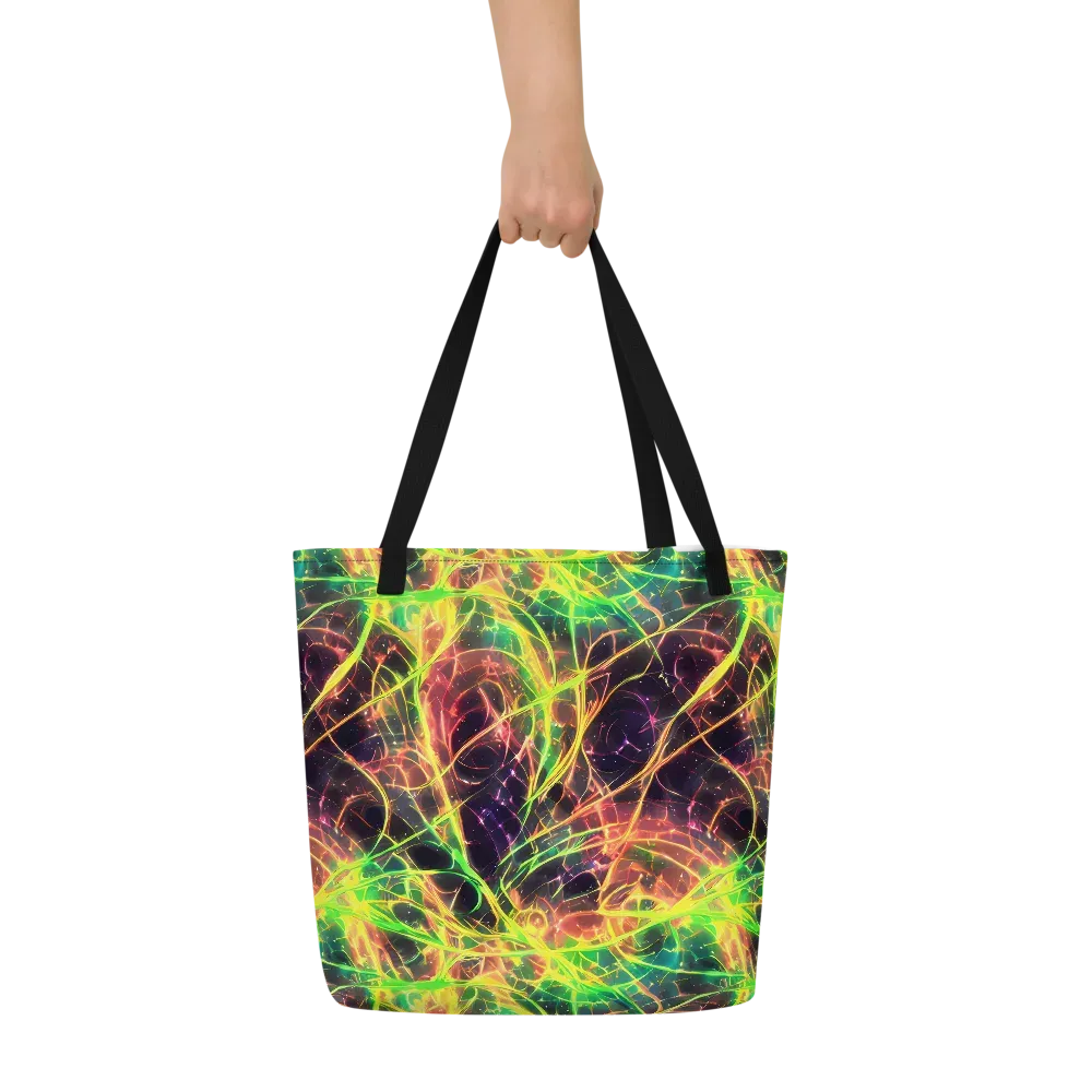 Inferno Veins on Large Tote Bag W/ Pocket — Front