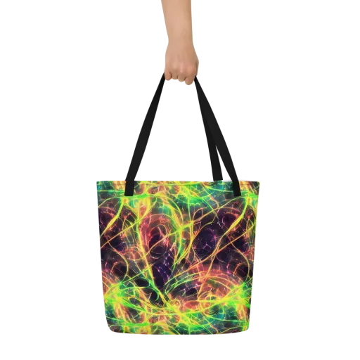 Inferno Veins on a Large Tote Bag W/ Pocket