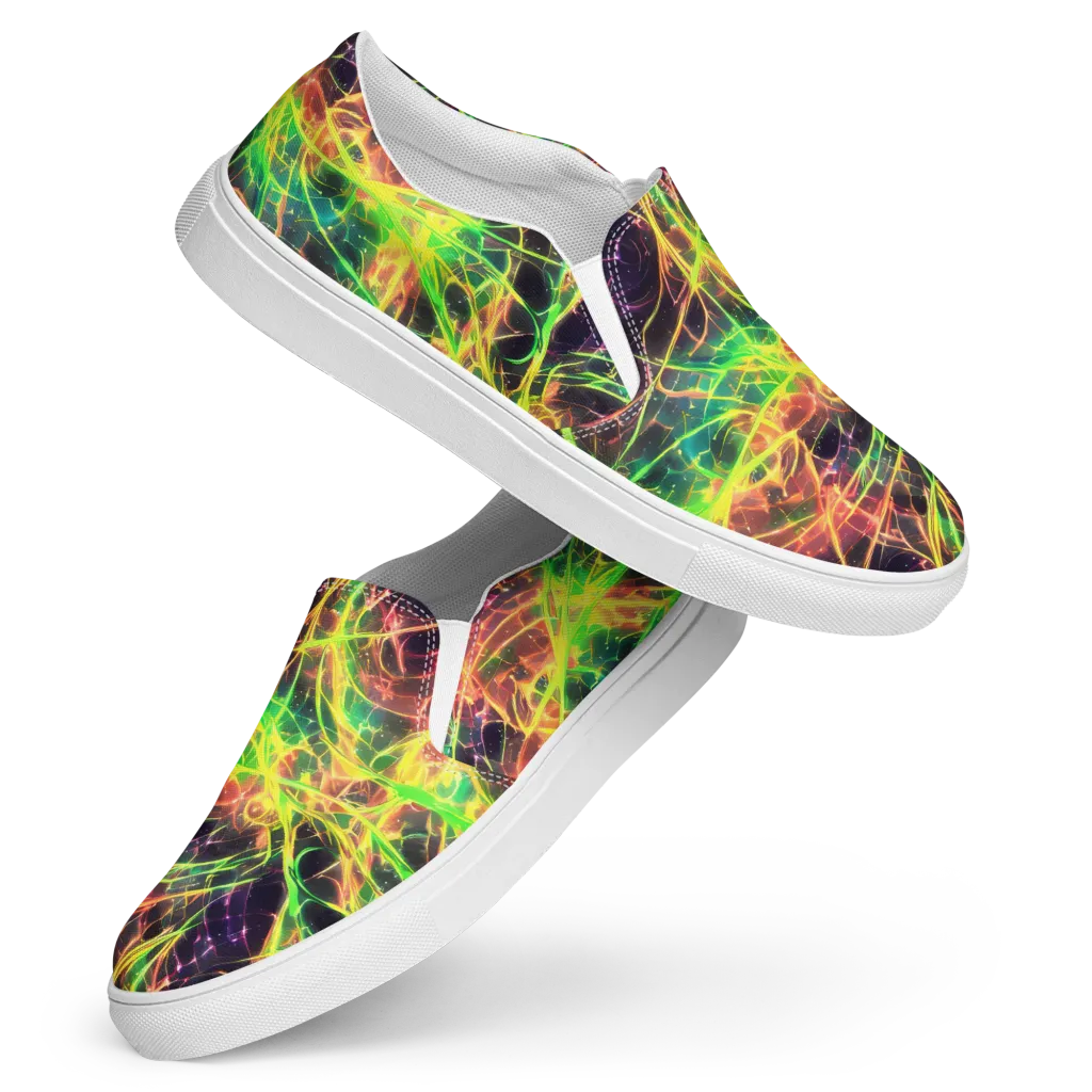 Inferno Veins on Women's Slip-On Canvas Shoes — Front