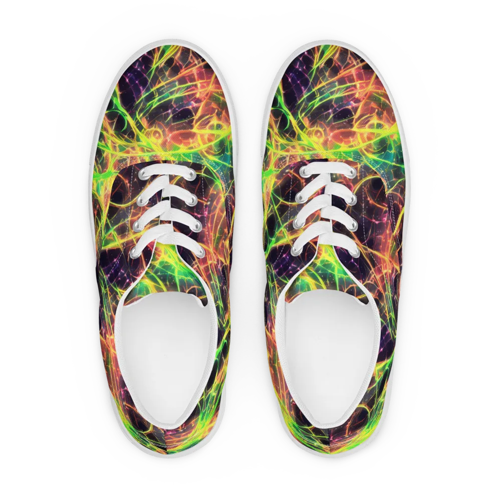 Inferno Veins on Men's Lace-Up Canvas Shoes — Front