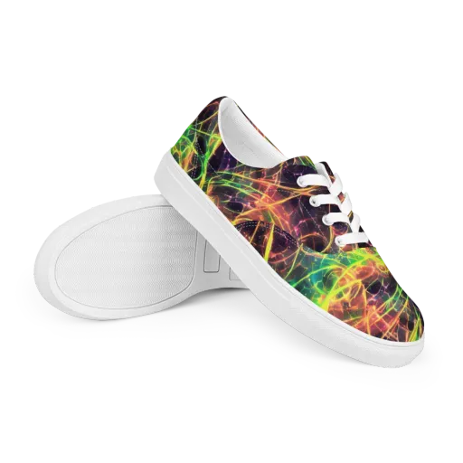 Inferno Veins on a Men's Lace-Up Canvas Shoes