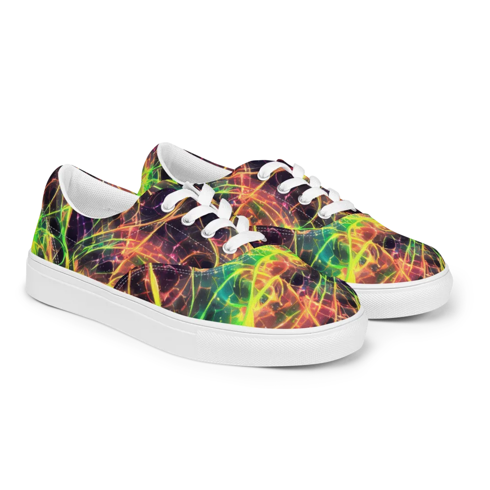 Inferno Veins on Men's Lace-Up Canvas Shoes — Right Front