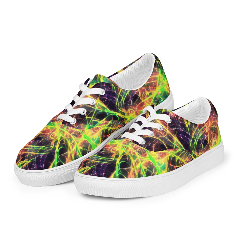 Inferno Veins on Men's Lace-Up Canvas Shoes — Left Front