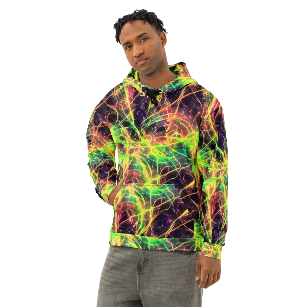 Inferno Veins on Cotton Hoodie — Left Front