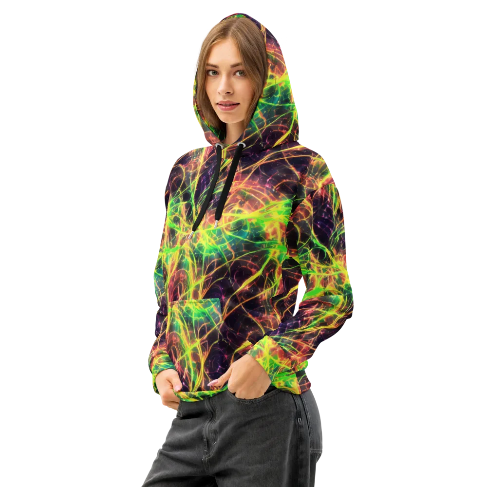 Inferno Veins on Cotton Hoodie — Left Front
