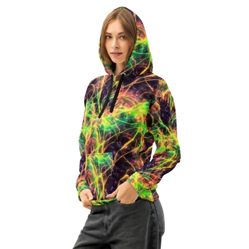 Inferno Veins on a Cotton Hoodie