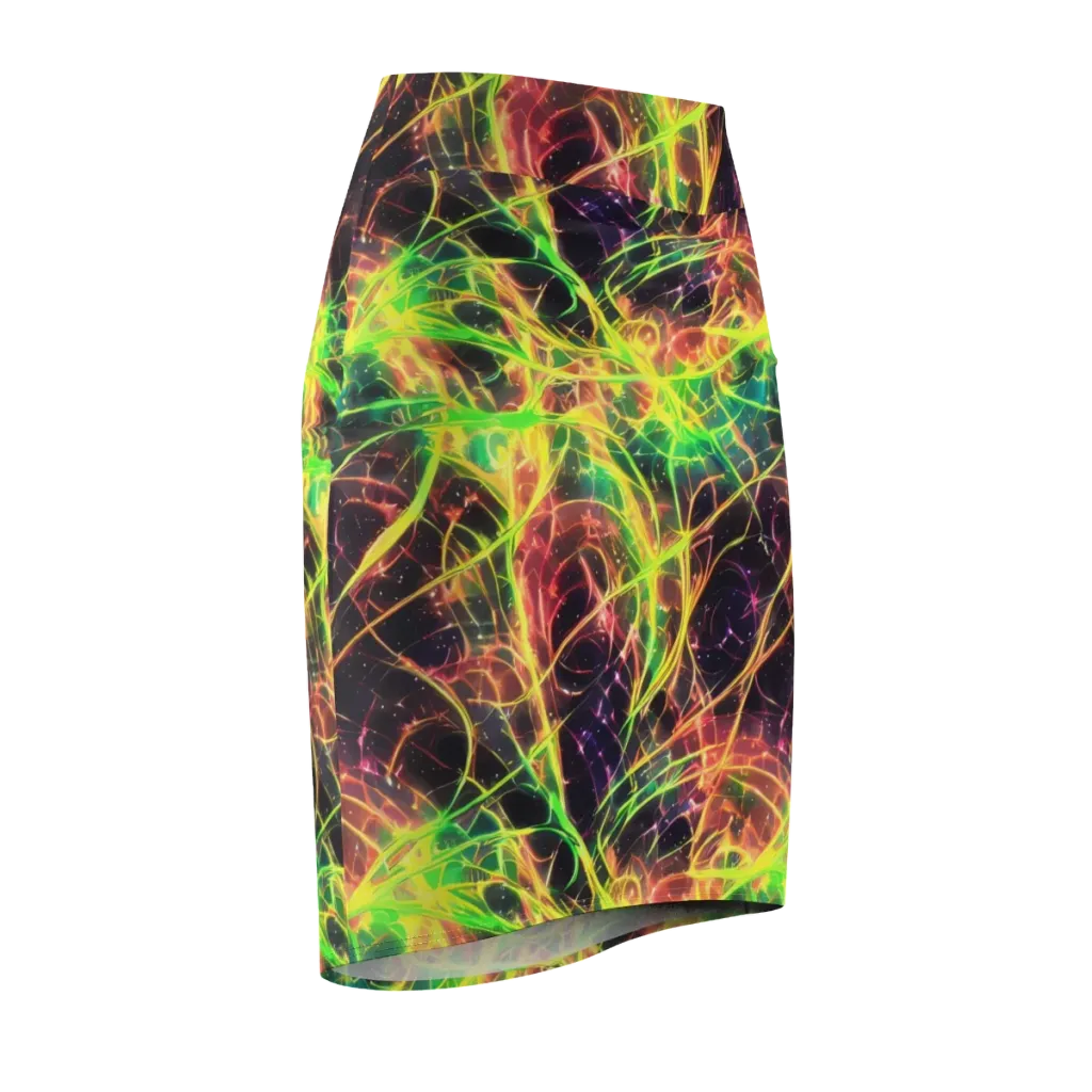 Inferno Veins on Pencil Skirt — Front Side