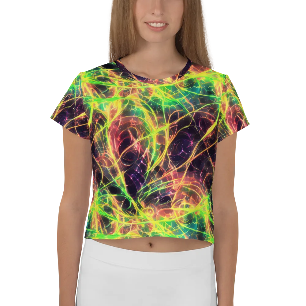 Inferno Veins on Crop Tee — Front