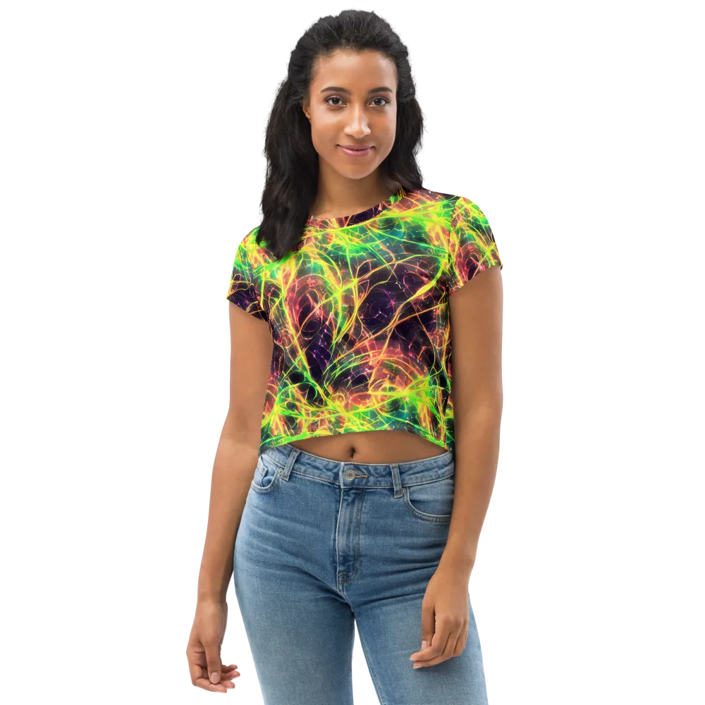 Inferno Veins on Crop Tee — Front