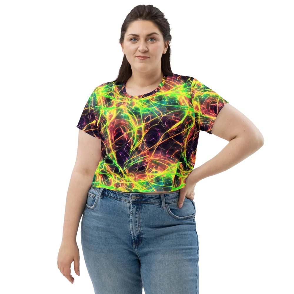 Inferno Veins on Crop Tee — Front