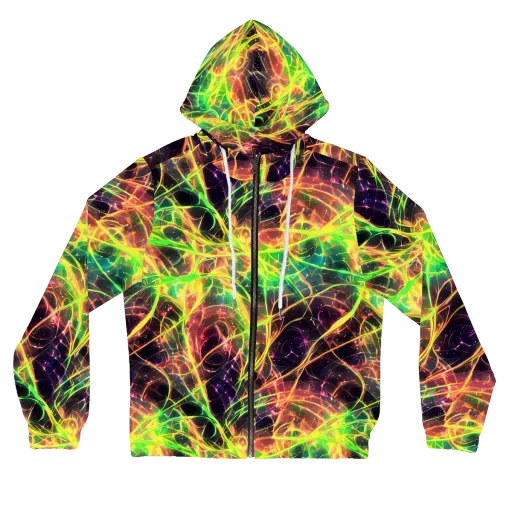 Inferno Veins on a Women's Full-Zip Hoodie