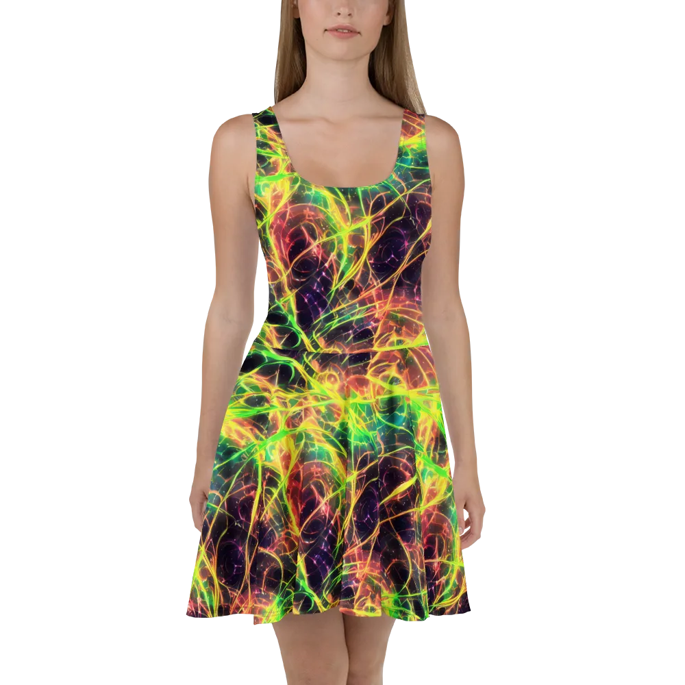 Inferno Veins on Skater Dress — Front