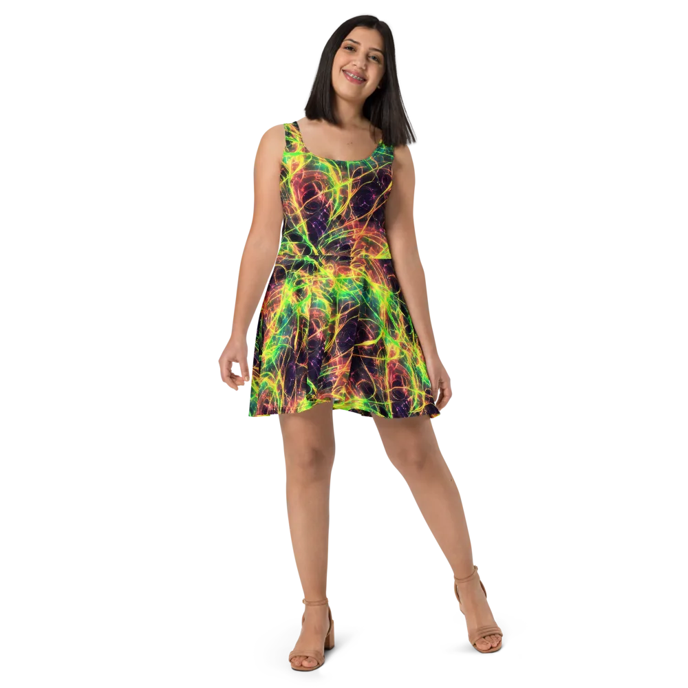 Inferno Veins on Skater Dress — Front