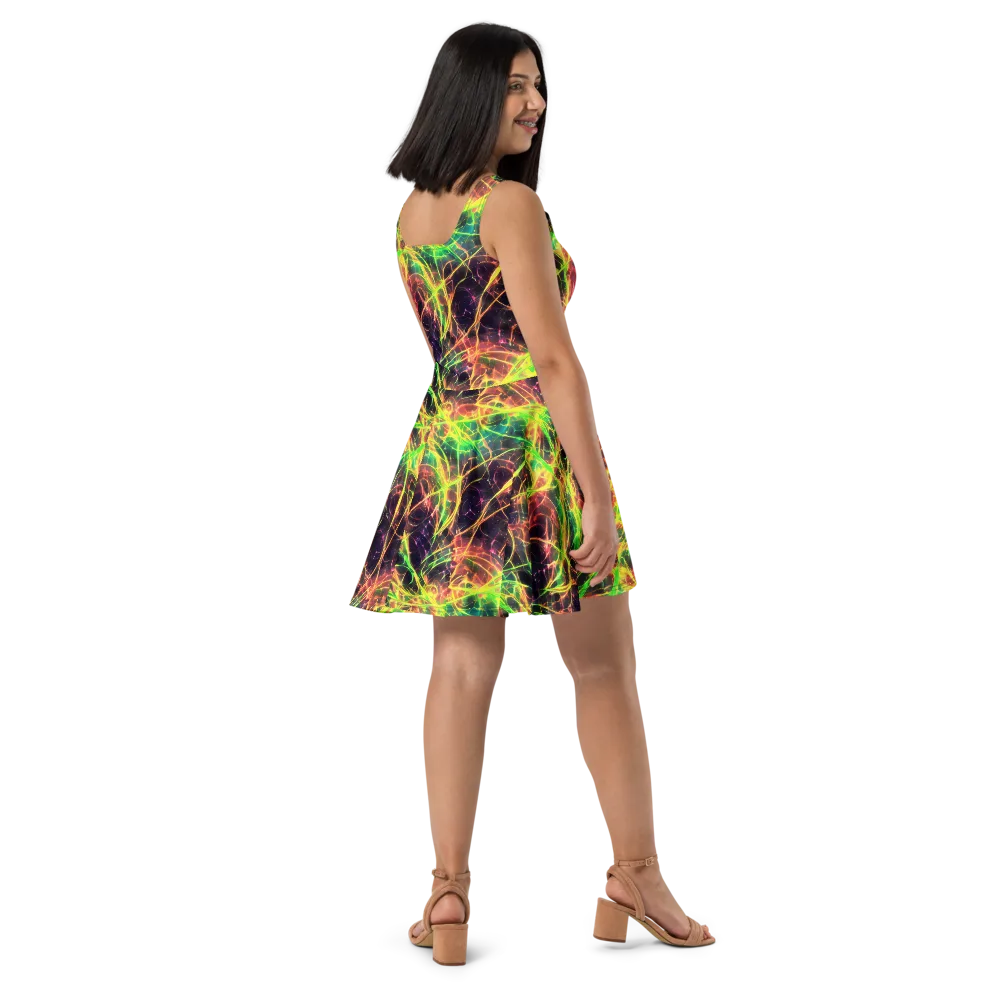 Inferno Veins on Skater Dress — Right