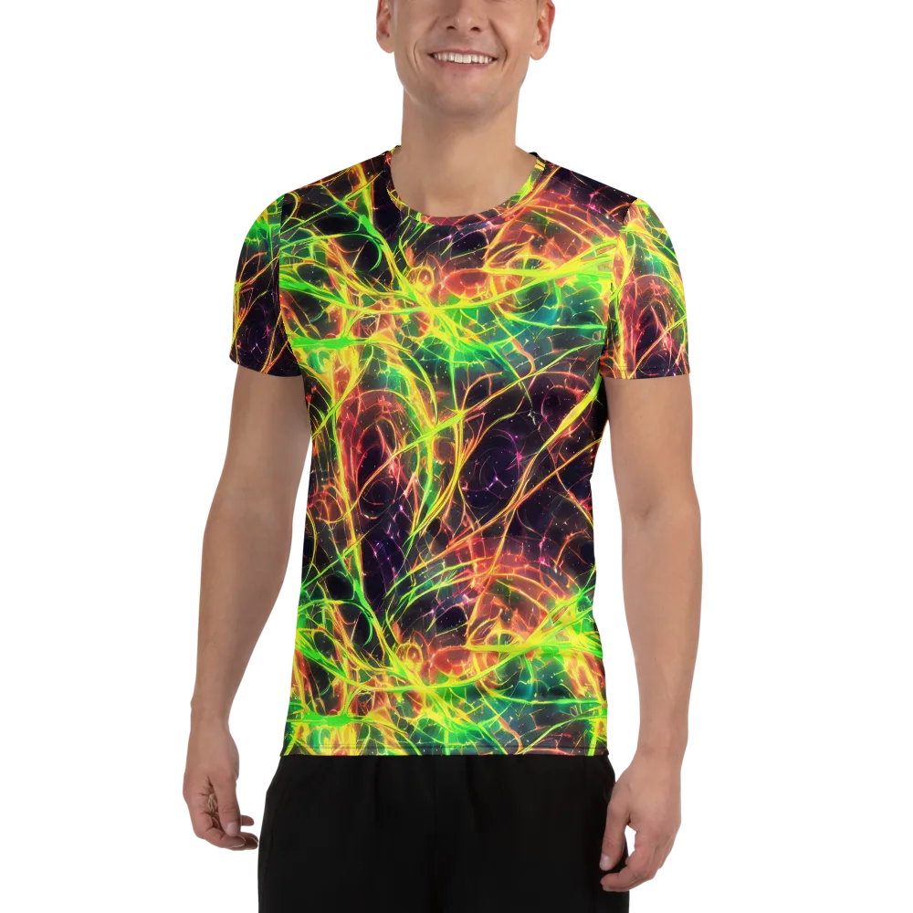 Inferno Veins on Men's Athletic T-Shirt — Front