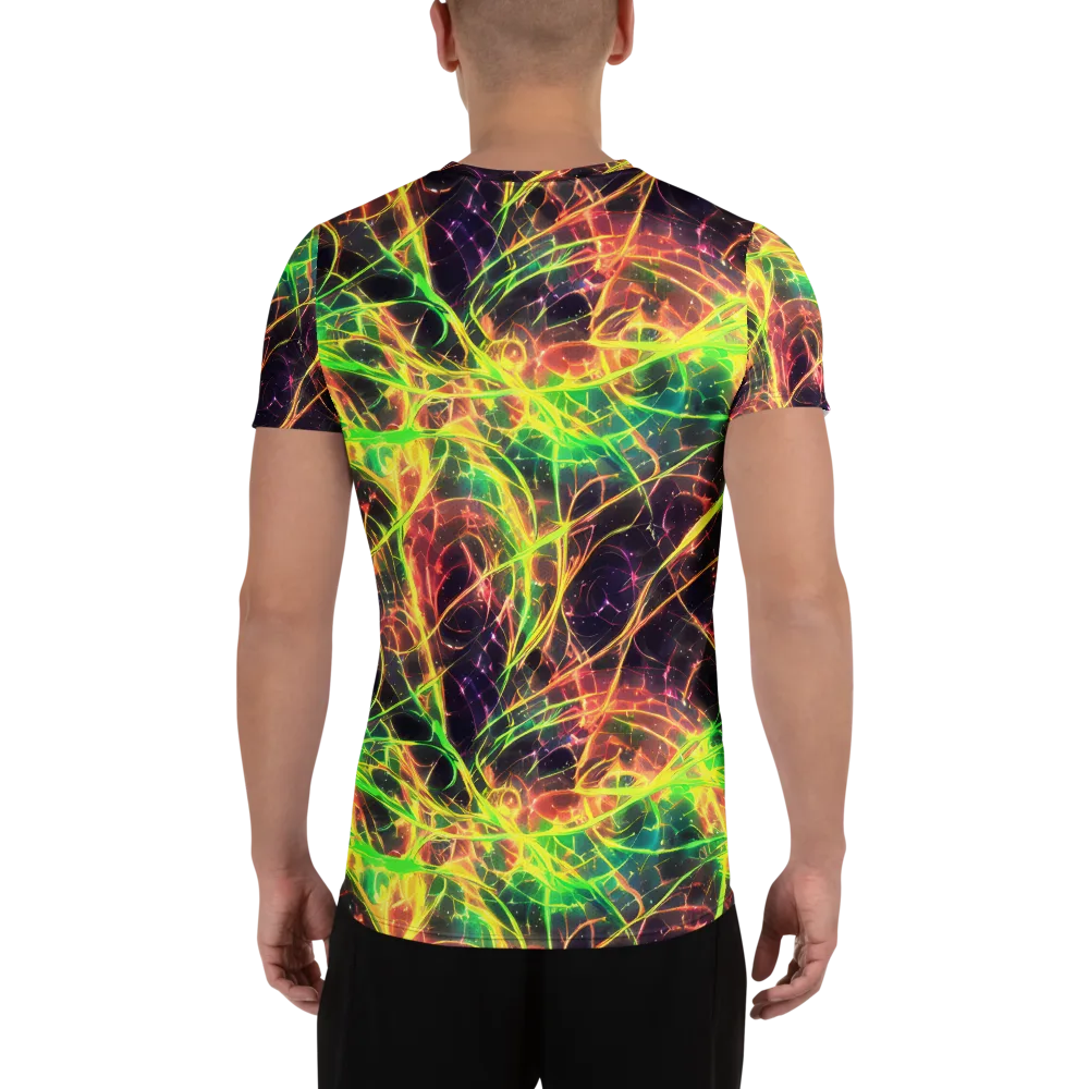 Inferno Veins on Men's Athletic T-Shirt — Back