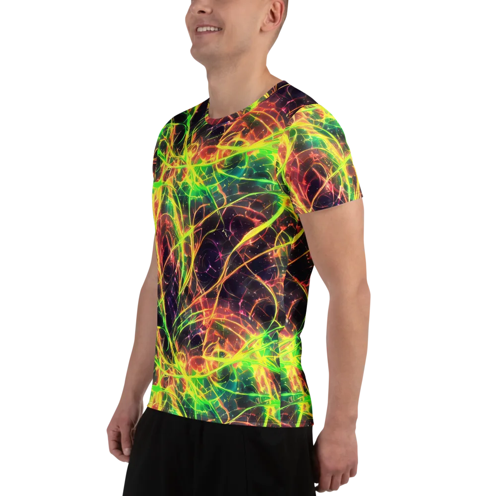 Inferno Veins on Men's Athletic T-Shirt — Left