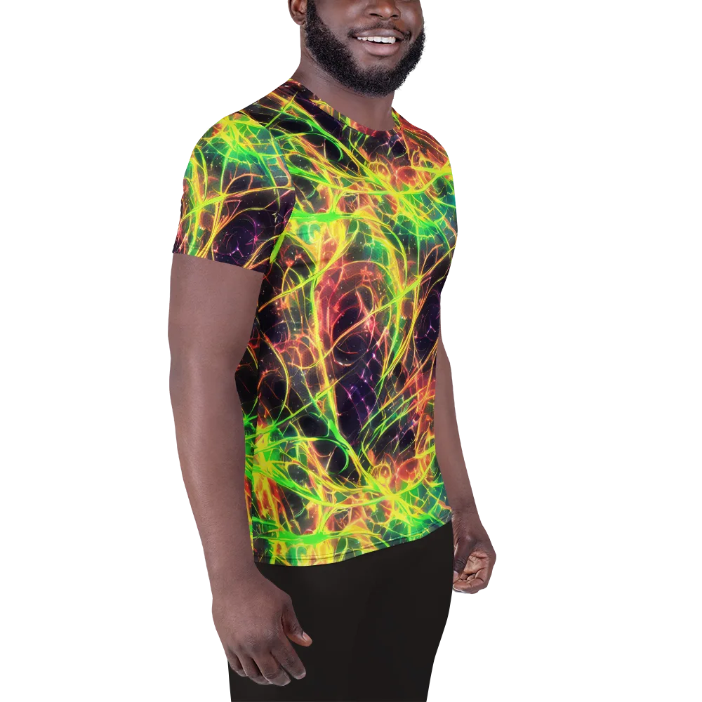 Inferno Veins on Men's Athletic T-Shirt — Right