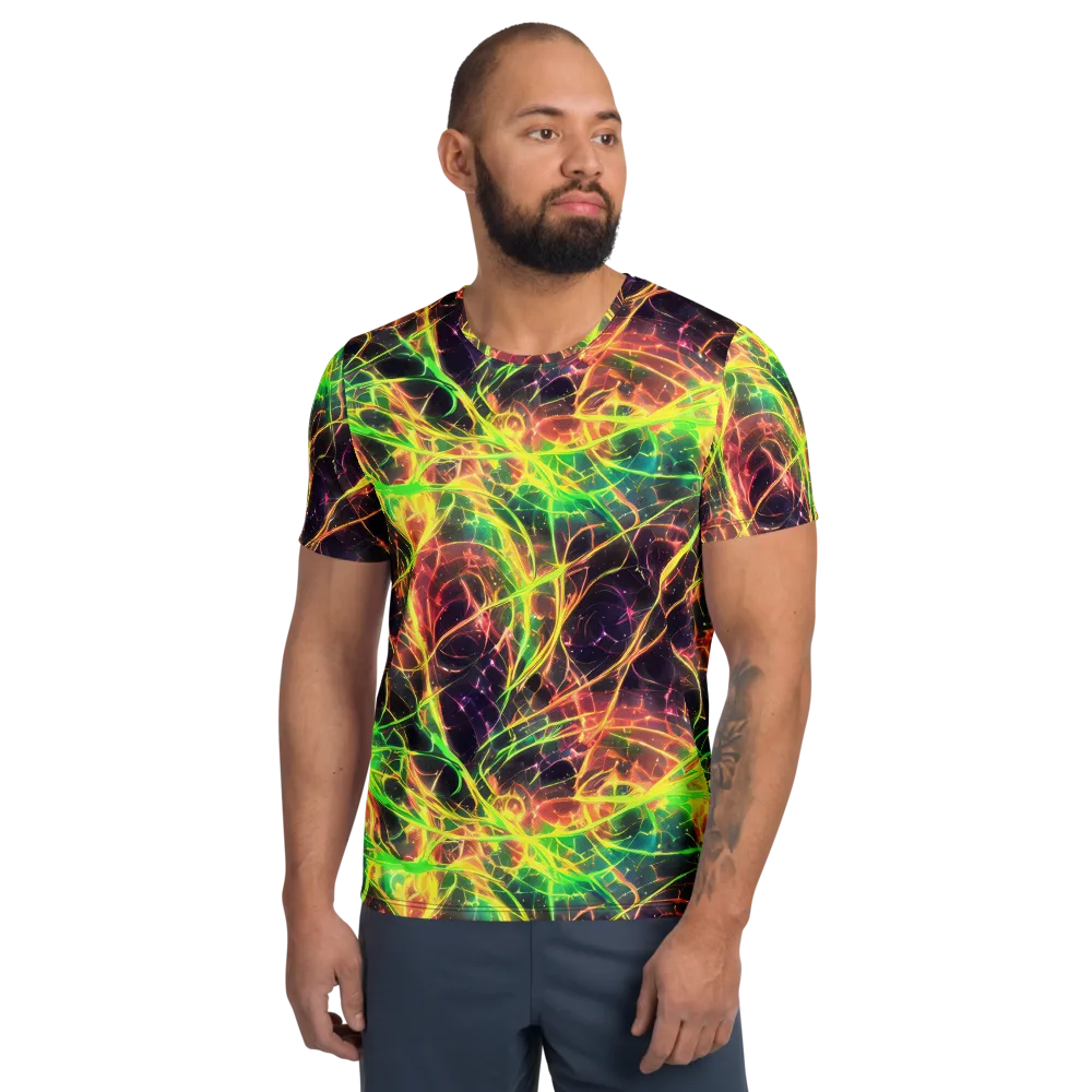 Inferno Veins on Men's Athletic T-Shirt — Front