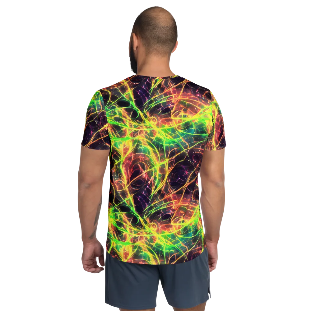 Inferno Veins on Men's Athletic T-Shirt — Back