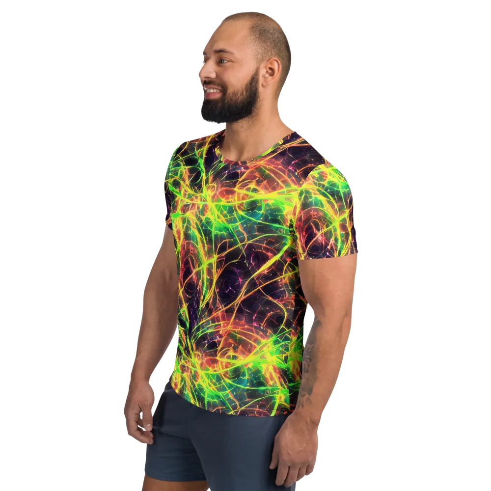 Inferno Veins on Men's Athletic T-Shirt — Left