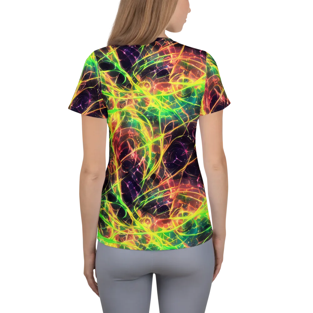 Inferno Veins on Women's Athletic T-Shirt — Back