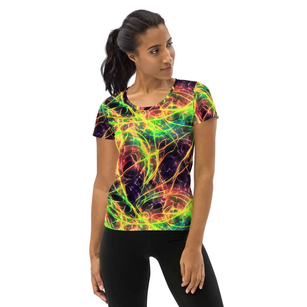 Inferno Veins on Women's Athletic T-Shirt — Front