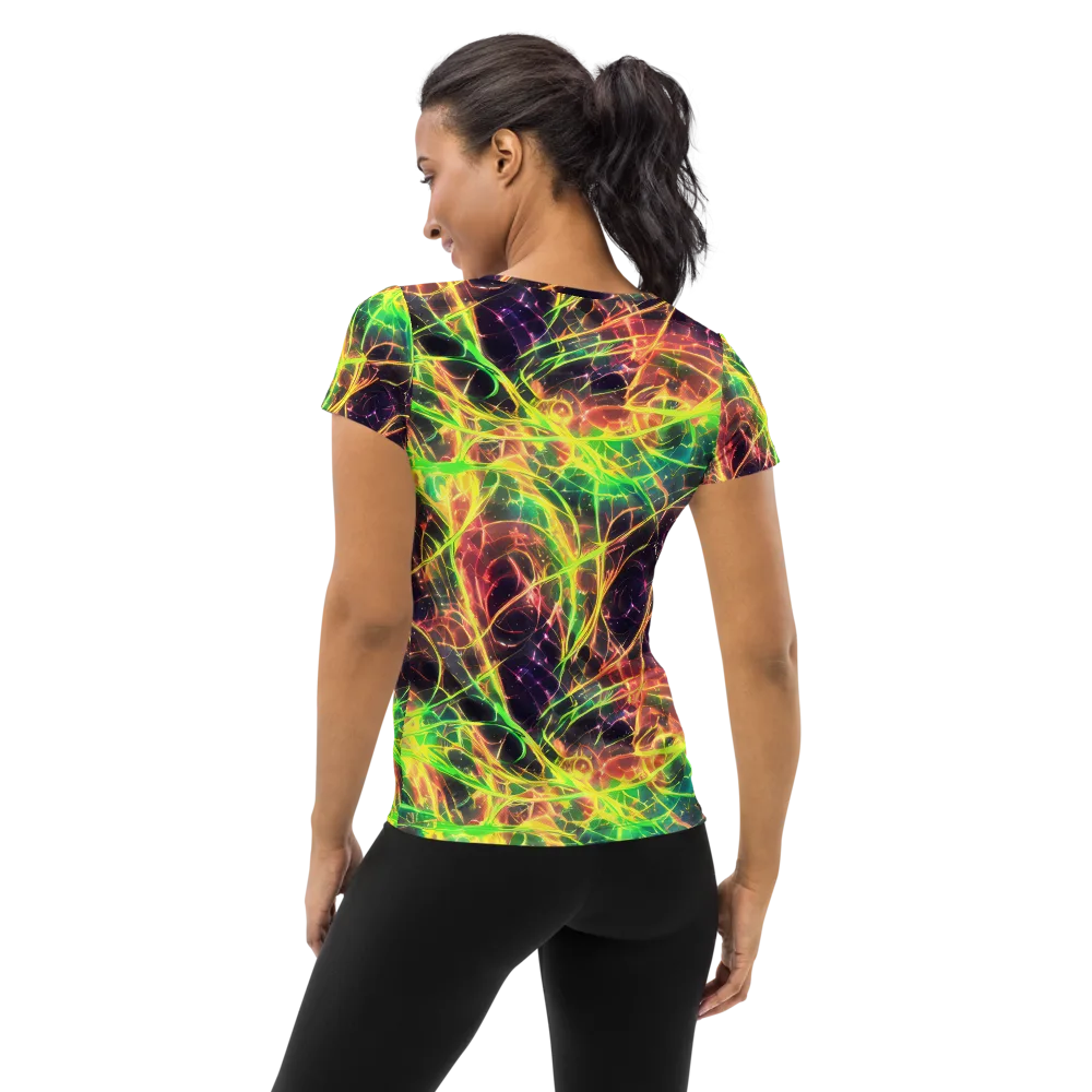 Inferno Veins on Women's Athletic T-Shirt — Back