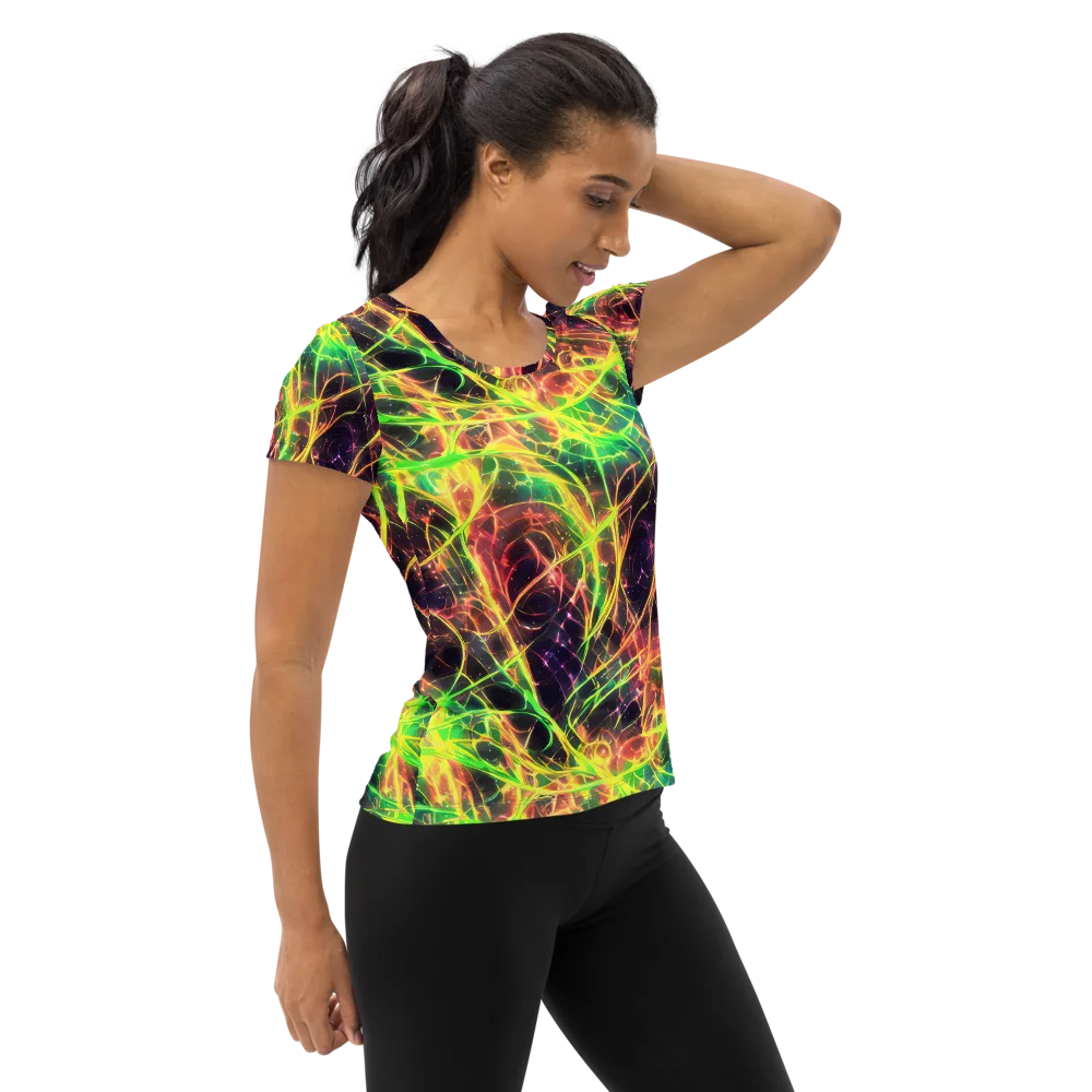 Inferno Veins on Women's Athletic T-Shirt — Right