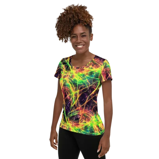 Inferno Veins on a Women's Athletic T-Shirt