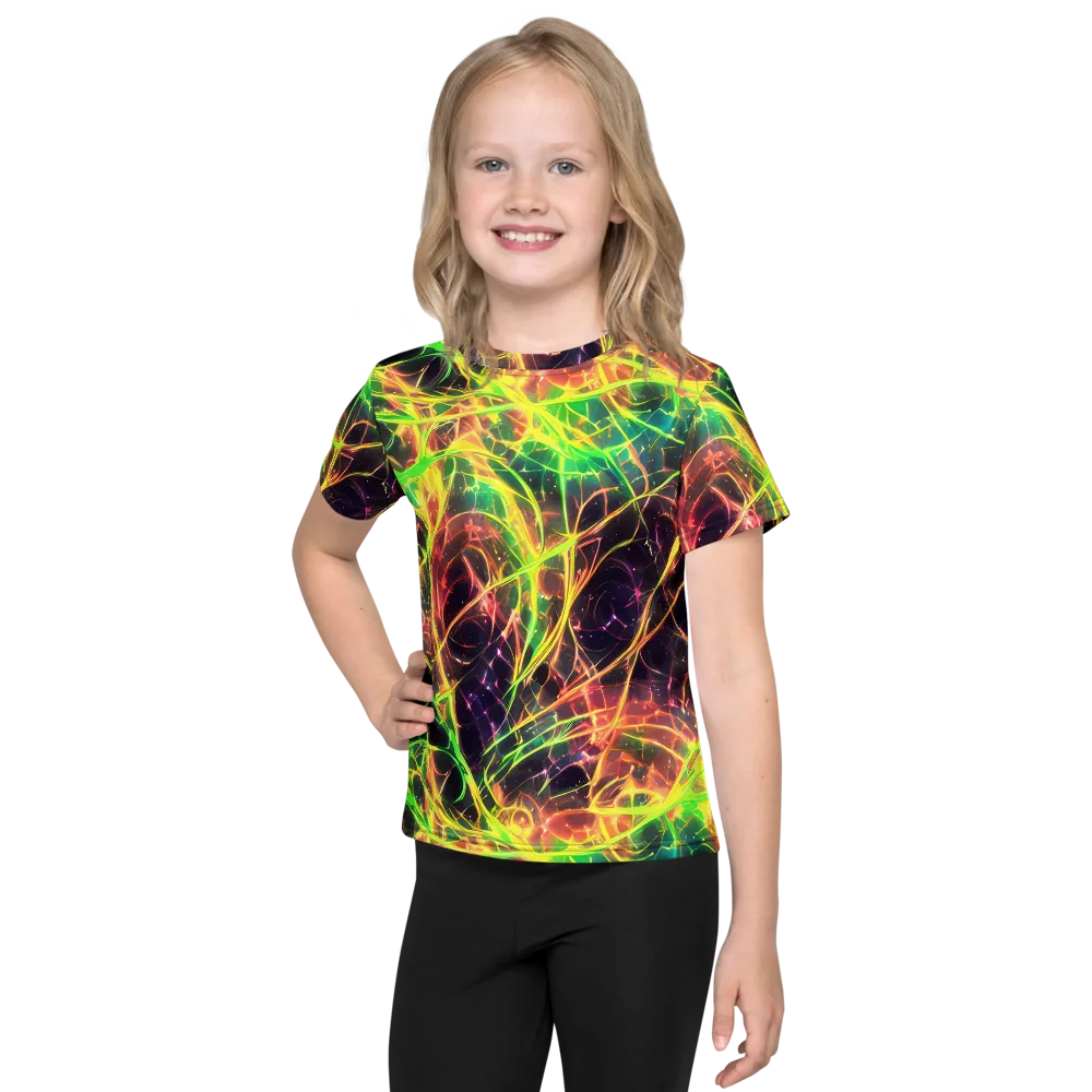 Inferno Veins on Kids Crew Neck T-Shirt — Front