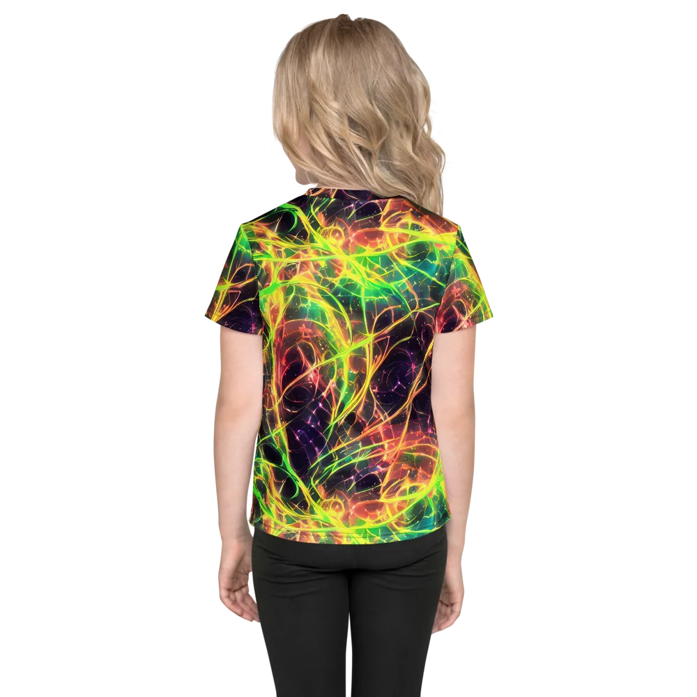 Inferno Veins on Kids Crew Neck T-Shirt — Back