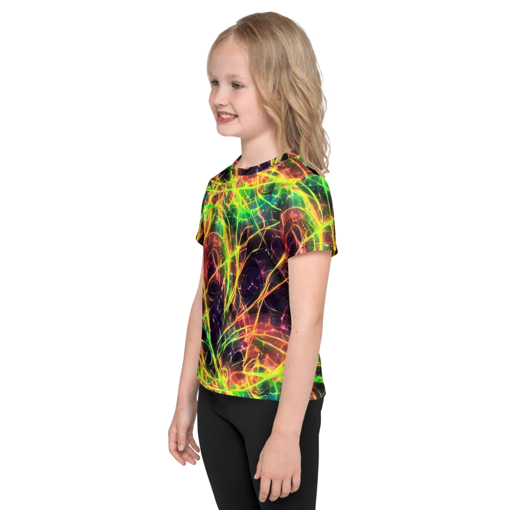 Inferno Veins on Kids Crew Neck T-Shirt — Left