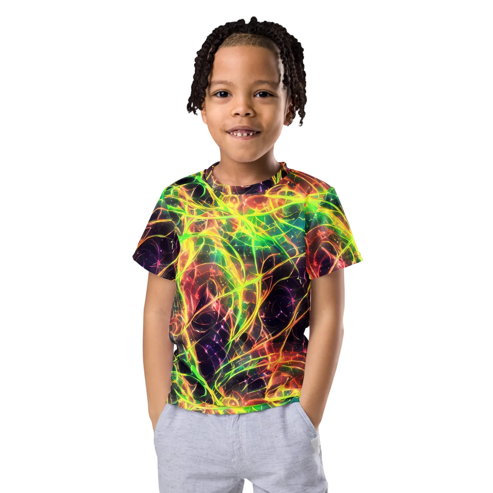 Inferno Veins on Kids Crew Neck T-Shirt — Front
