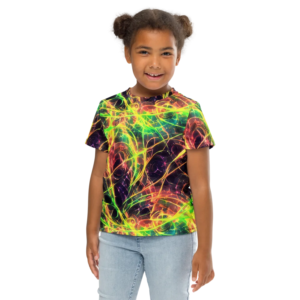 Inferno Veins on Kids Crew Neck T-Shirt — Front