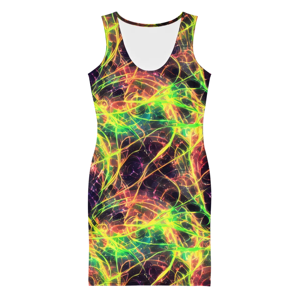 Inferno Veins on Bodycon Dress — Front