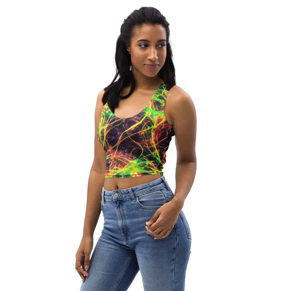 Inferno Veins on Crop Top — Left Front
