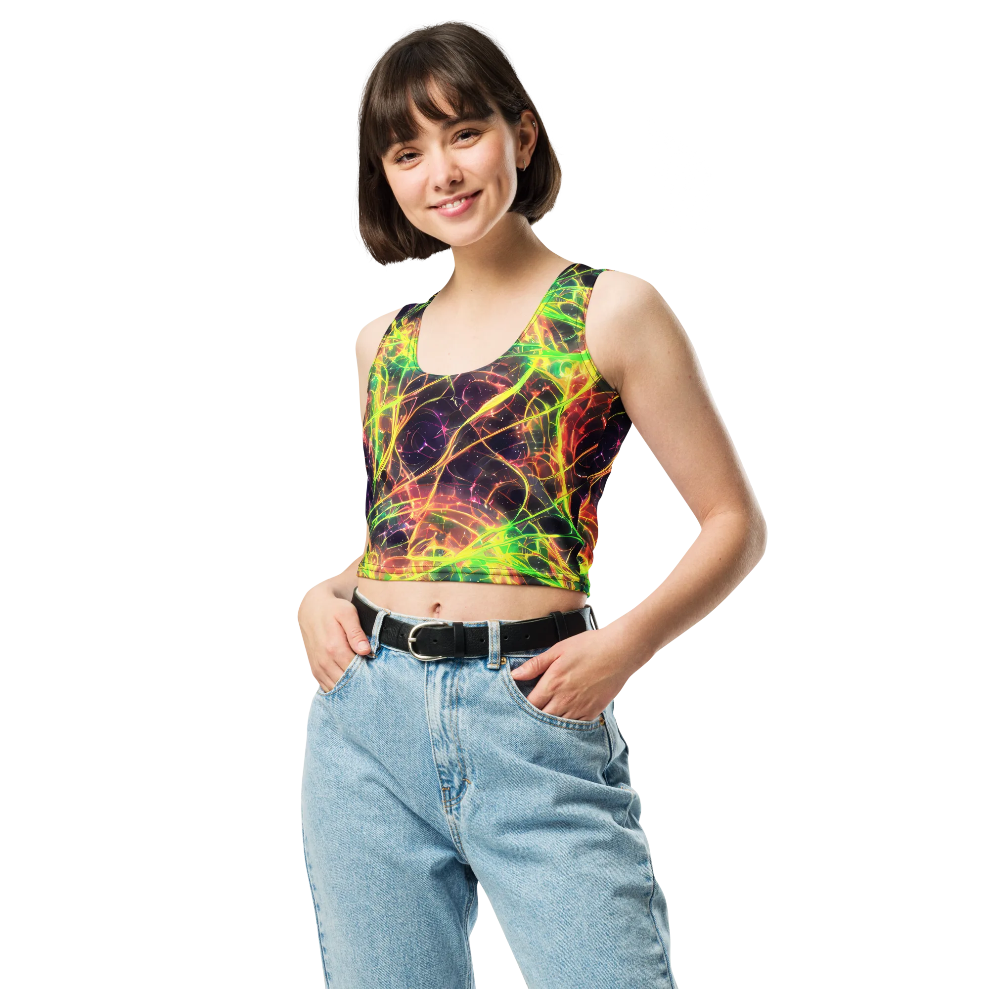 Inferno Veins on Crop Top — Front