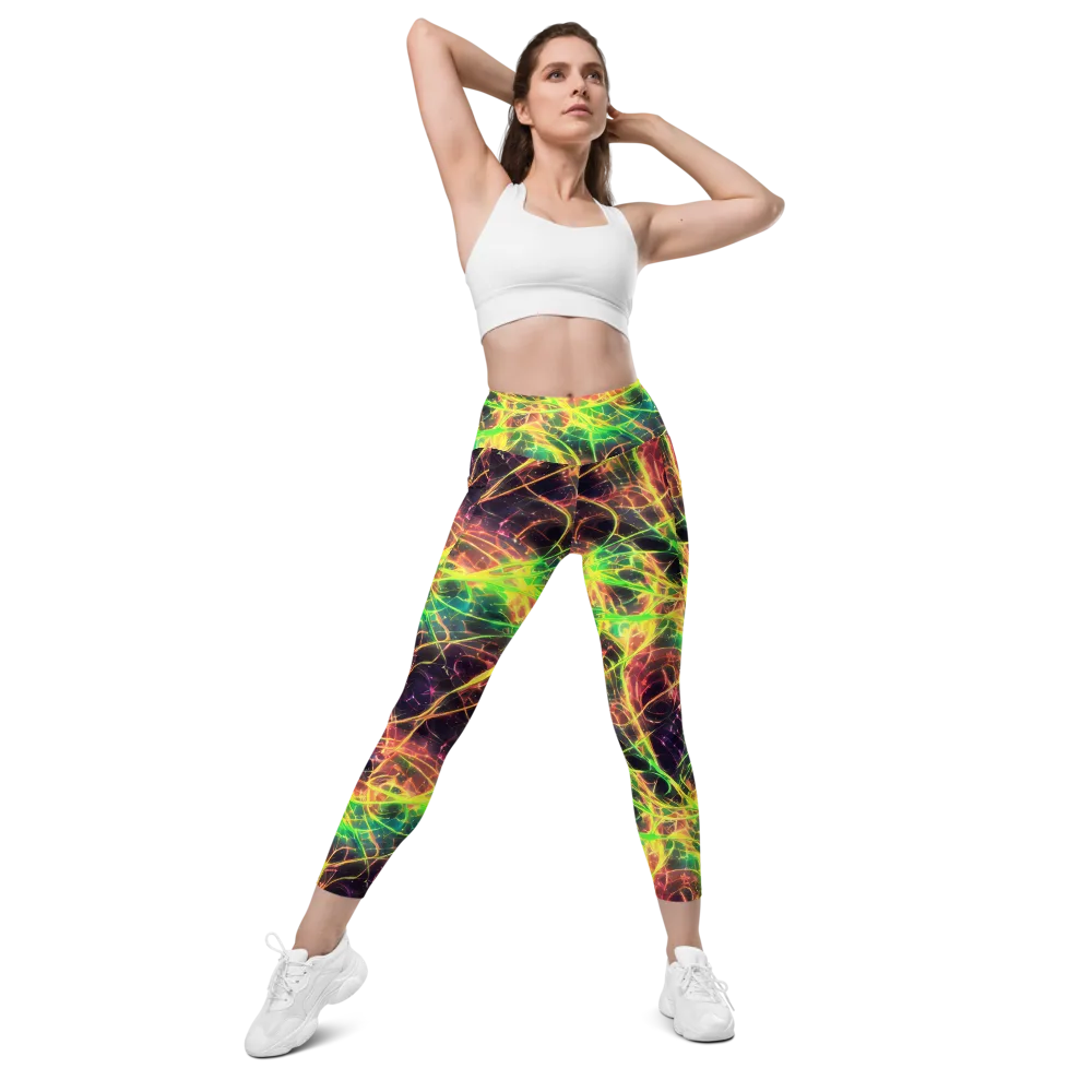 Inferno Veins on Leggings with Pockets — Front