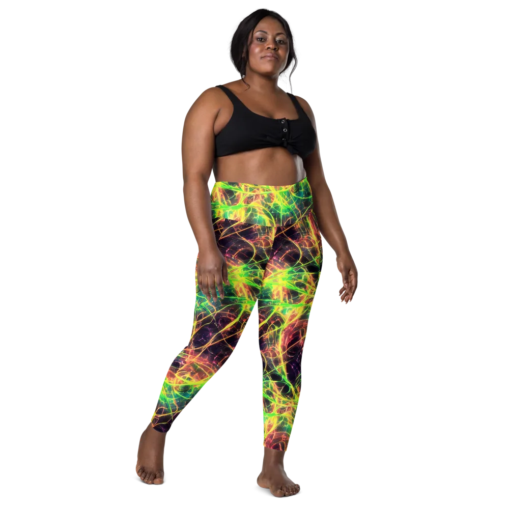 Inferno Veins on Leggings with Pockets — Front