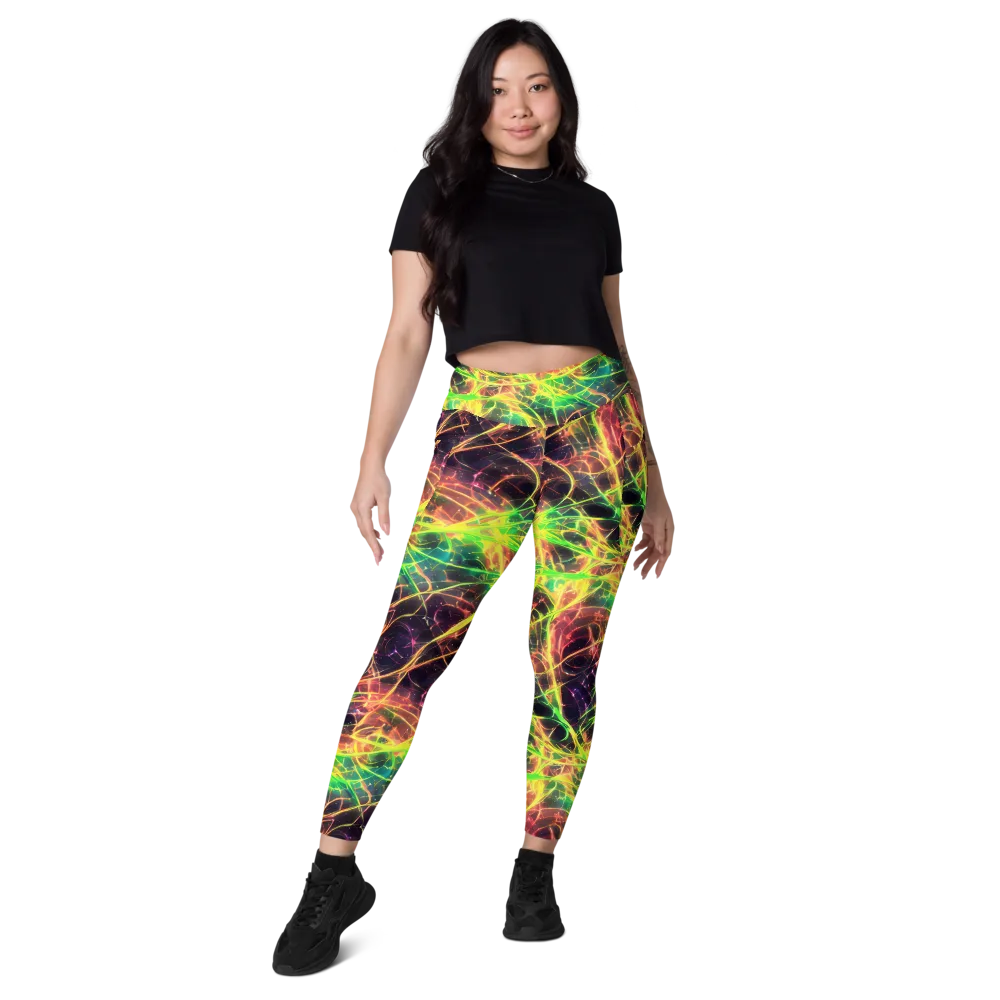 Inferno Veins on Leggings with Pockets — Front