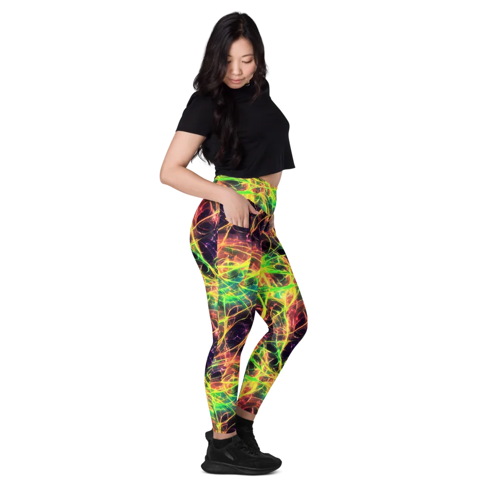 Inferno Veins on Leggings with Pockets — Right
