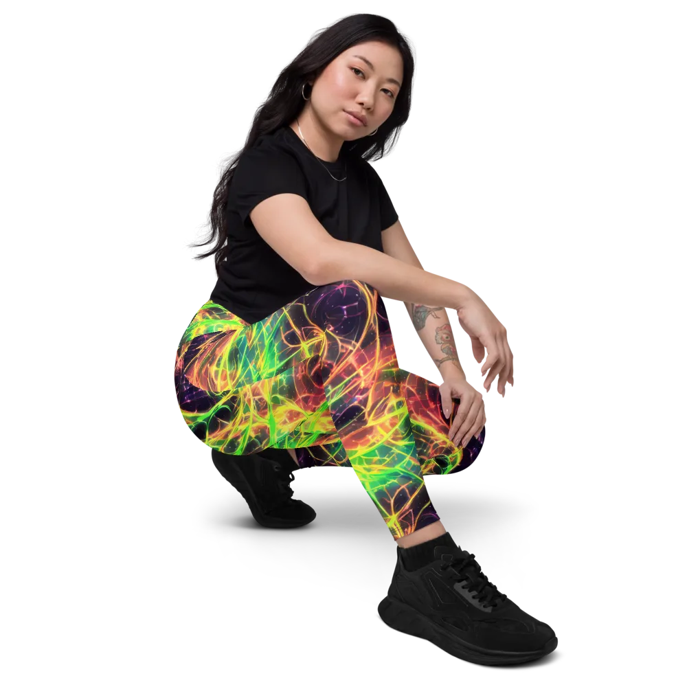 Inferno Veins on Leggings with Pockets — Right Front