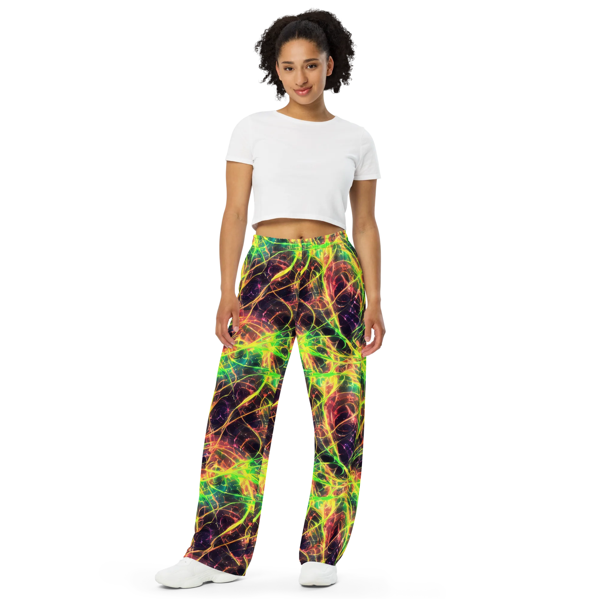 Inferno Veins on Wide-Leg Pants — Front