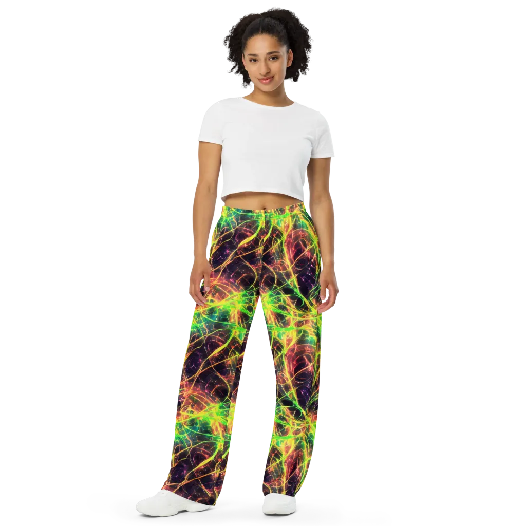 Inferno Veins on Wide-Leg Pants — Front